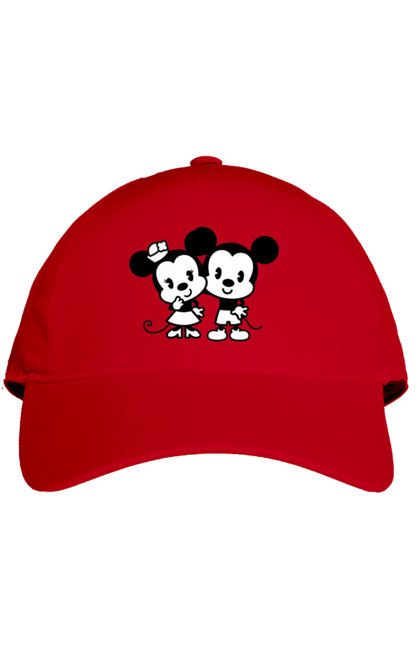 Кепка с принтом Микки Маус и Минни Маус. Mickey mouse, minnie mouse, дисней, микки, микки маус, минни маус, мультфильм. 2070702