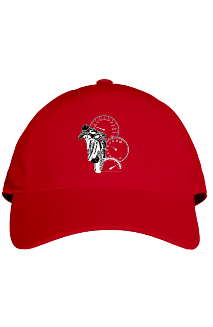 Cap with prints Motorcycle And Speed White. Moto, motorcycle, speed. 2070702