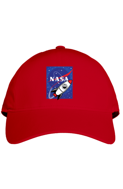 Cap with prints NASA. Aeronautics, astronautics, aviation, nasa, research, rocket, science, space, technologies, usa. 2070702