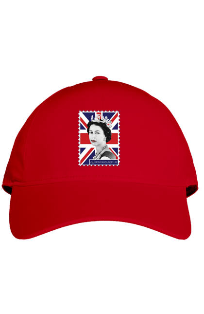 Cap with prints Queen Elizabeth II. Britain, british, england, platinum jubilee, queen, queen elizabeth, queen elizabeth ii, rip queen elizabeth. 2070702