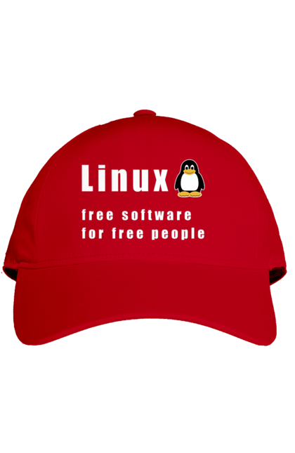 Кепка з принтом "Linux Вільний Для Вільних". Linux, адміністратор, айті, айтішник, безкоштовна, безкоштовно, білий, вільна, доступність, незалежність, операційна система, ос, пінгвін, програміст, програмне забезпечення, свобода, сервер, сисадмін, система, системний адміністратор, софт, текст. 2070702