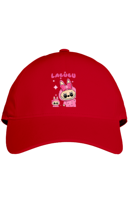 Кепка з принтом "Лабубу". Іграшка лабубу, лабубу, лабубу кока кола, мерч лабубу, мила, рожева лабубу, смішна лабубу. 2070702