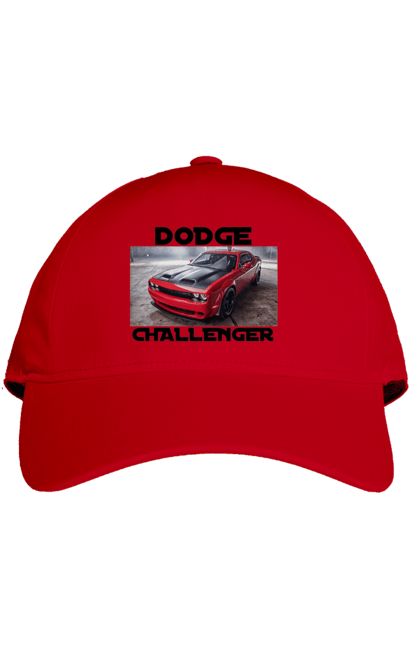 Кепка с принтом Додж челленджер. An american legend, auto, car, classic car, cult car, dodge challenger, oil car, powerful car. 2070702