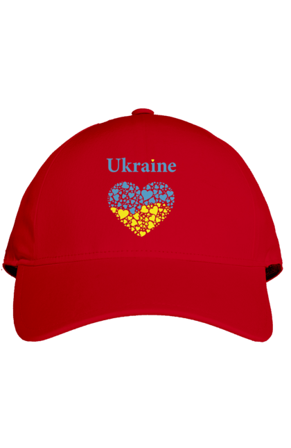 Кепка з принтом "Ukraine Heart". Прапор, серце, україна. 2070702