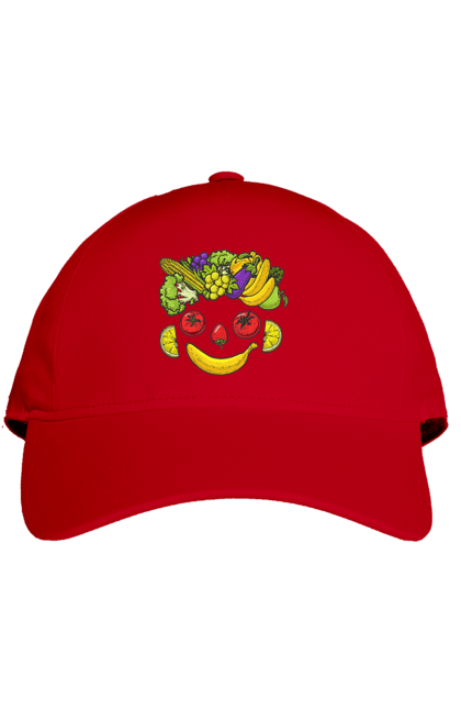 Кепка з принтом "Зсж Посмішка". Зож, овоч, посмішка, фрукт. 2070702