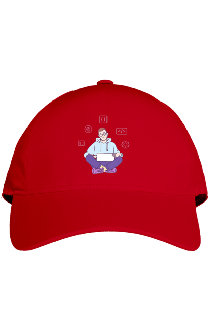 Кепка з принтом "Я програміст". Angular, c, css, html, it, javascript, jquery, php, python, react, svelt, vue, айтишник, айті, гумор, код, кодувати, прогер, програміст, програмісти, ти ж, ти ж програміст, тиж програміст. 2070702