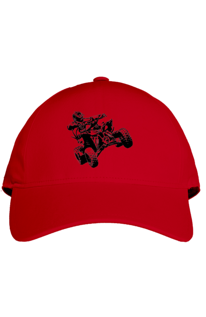 Кепка з принтом "Людина На Квадроциклі Чорний". Гонки, екстрим, квадроцикл. 2070702