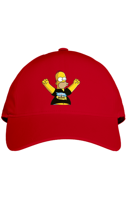 Кепка з принтом "Сімпсон та російський корабель". Війна, гомер, гомер сімпсон, марка корабель, патріот, перемога, російський корабель, сімпсон, україна. 2070702