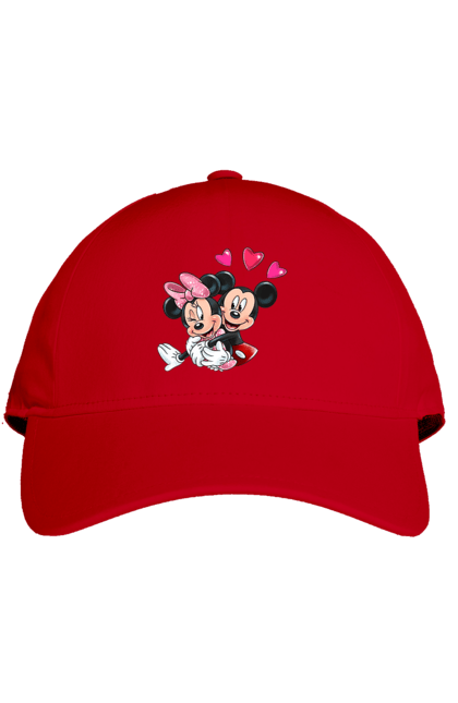 Кепка с принтом Микки Маус и Минни Маус. Mickey mouse, minnie mouse, дисней, микки, микки маус, минни маус, мультфильм. 2070702