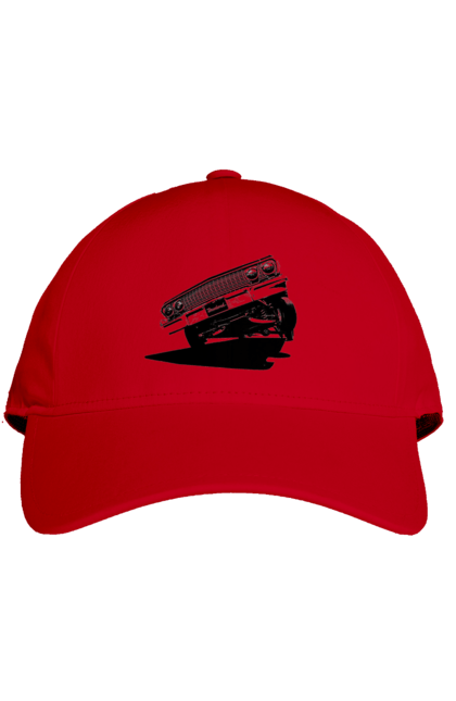 Кепка з принтом "Автомобіль". Автомобіль, імпала, класика, лоурайдер, шевроле. 2070702