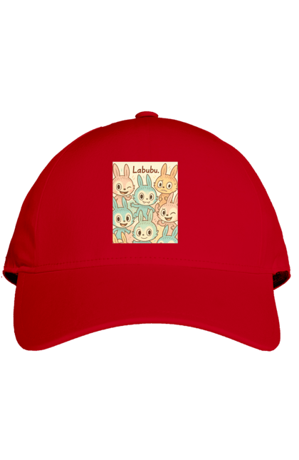 Кепка з принтом "Лабубу". Безтурботно, грайливо, дизайнперсонажу, каваї, лабубу, милі мистецтво, ніжні відтінки, пастельніквіти, стиль мультфільму, чарівно. 2070702