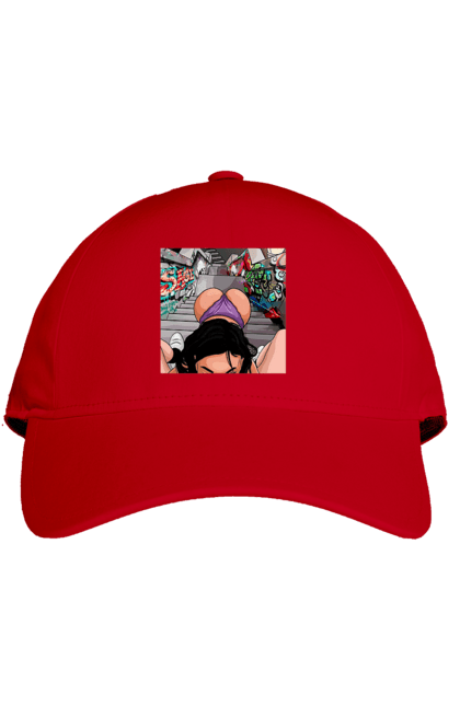 Кепка з принтом "Дівчина На Колінах Перед Хлопчиною". Гола, жопа, на колінах, смоктати. 2070702