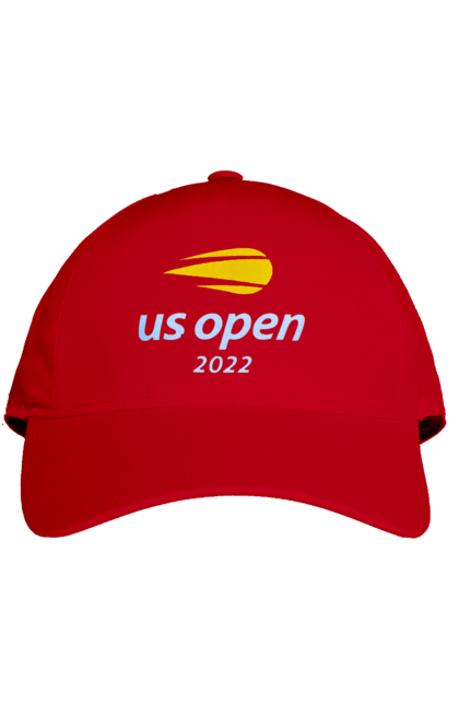 Кепка з принтом "Тенісний турнір US Open 2022". Великий теніс, відкритий чемпіонат, гравці, м`яч, нью йорк, призовий фонд, ракетка, спонсор, хард, чемпіонат америки. 2070702