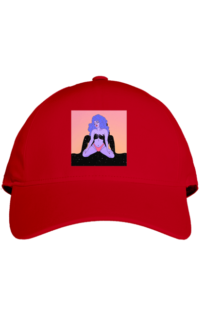 Кепка з принтом "Фіолетова Дівчина В Трусиках". Інопланетянка, у трусах. 2070702