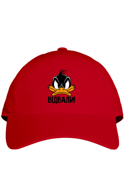 Кепка з принтом "Даффі Дак Відвали". Даффі дак, дісней, жовте каченя, каченя, качка, качки, качкодзьоб, смішне, українське. 2070702
