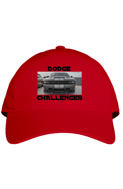Кепка с принтом Додж челленджер. An american legend, car, cult car, dodge challenger, oil car, powerful car. 2070702