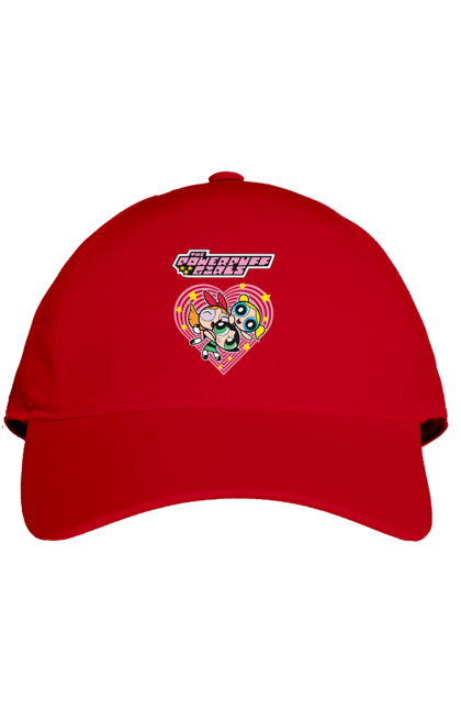 Cap with prints Powerpuff Girls. Animated series, blossom, bubbles, buttercup, cartoon network, cool girls, heart, powerpuff girls. 2070702