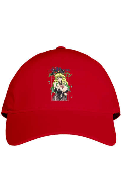 Кепка з принтом "Драконопокоївка пані Кобаяші Лукоа". Lucoa, quetzalcoatl, аніме, дракон, кетцалькоатль, лукоа, манга. 2070702