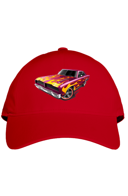 Кепка з принтом "Кастом автомобіль". Авто, автомобіль, аерографія, вогонь, кастом, машина, полум я, тюнінг. 2070702
