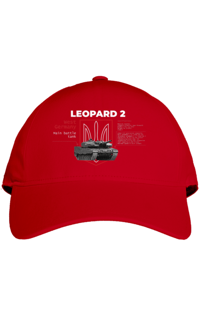 Кепка з принтом "Leopard 2 англійська". Leopard 2, залужний, зброя, танк. 2070702