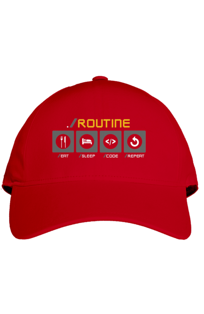 Кепка з принтом "Рутина програміста". Ай ті, айтішник, код, програміст, хакер. 2070702