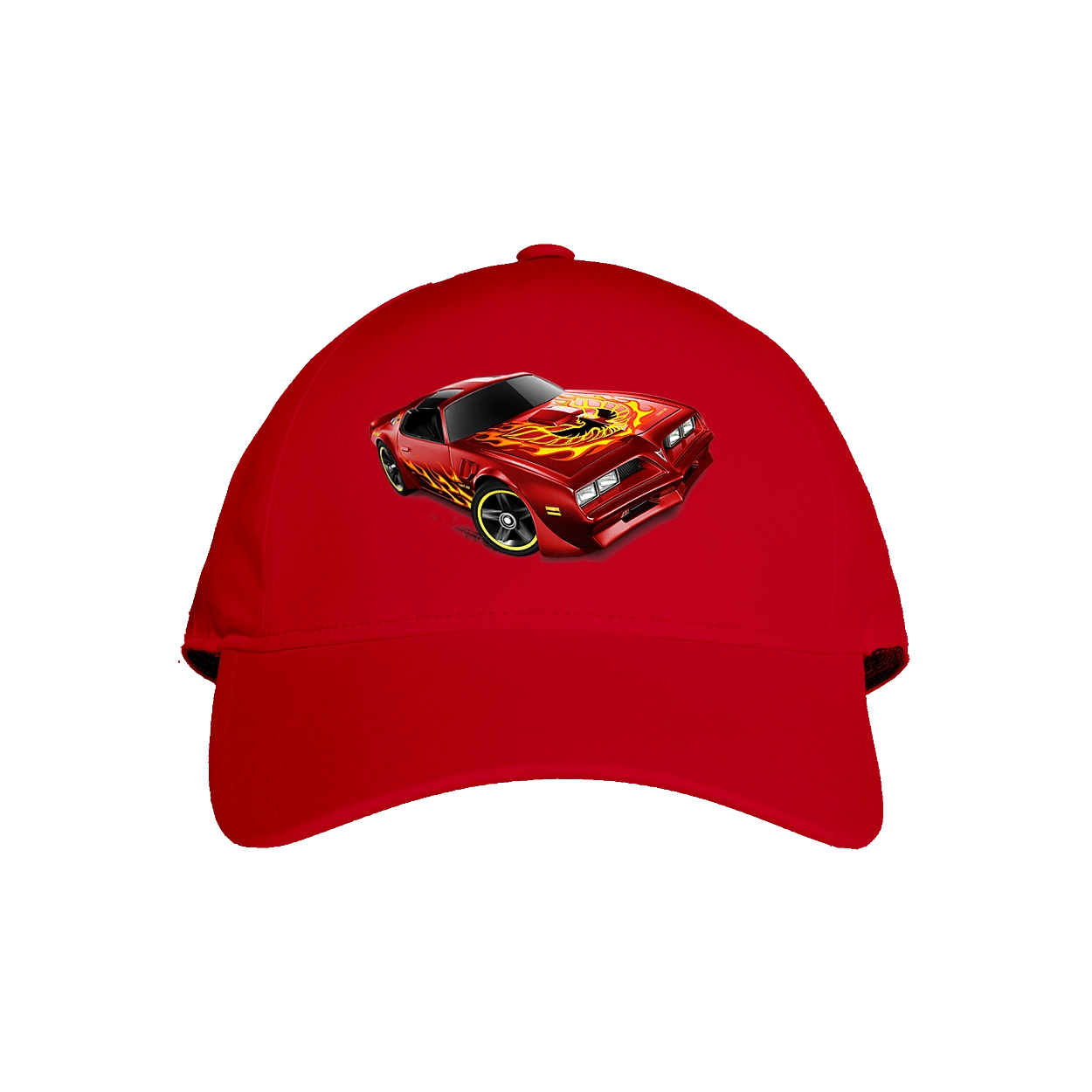 The car is red, high speed