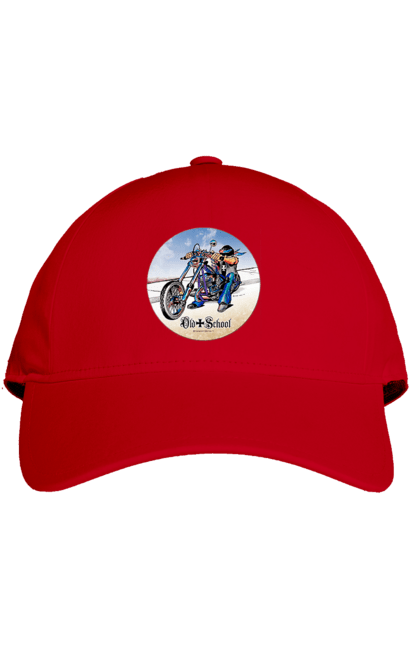 Кепка з принтом "Old school". Авто мото, виконавці, мотоцикл, музична група, рок група, старе загартування. 2070702