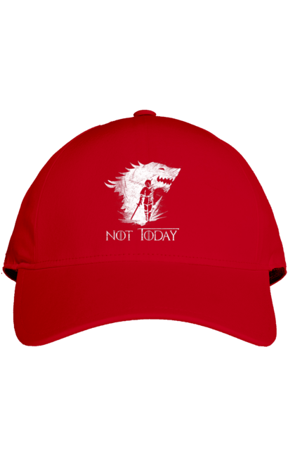 Cap with prints Game of Thrones Arya. Arya, game, got, not today, stark, starks, thrones, tv show, wolf, wolves. 2070702