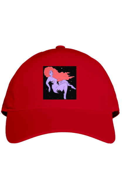 Кепка з принтом "Фіолетова Дівчина В Чорній Дирі". Дівчина, лапають. 2070702