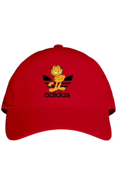 Кепка з принтом "Adidas Гарфілд". Adidas, garfield, адідас, гарфілд, голод, кінокомедія, кіт, комедія, фільм. 2070702