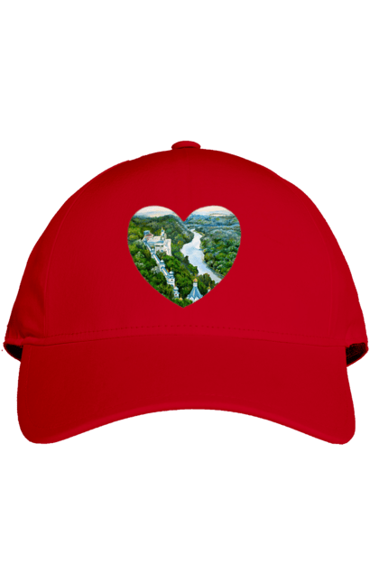 Кепка з принтом "Святогорская лавра". Донецька область, ліс, монастир, пейзаж, річка, святогірськ, україна, церква. 2070702