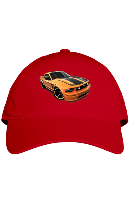 Кепка з принтом "Помаранчева, швидкісна машина". Їзда, колеса, машина, швидкість. 2070702