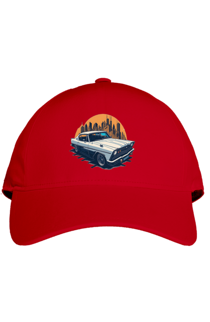 Кепка з принтом "Вінтажне зображення авто". Автомобіль, вінтажне зображення, місто. 2070702