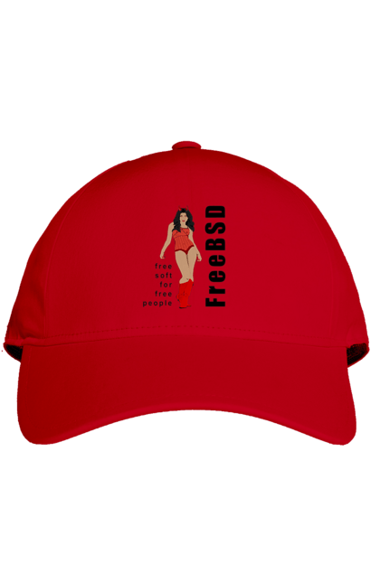 Кепка з принтом "Freebsd Для Вільних". Bsd, freebsd, unix, адміністратор, айті, айтішник, безкоштовна, безкоштовно, бестія, вільна, демон, демонесса, дівчина, для дорослих, доступність, еротика, еротична, жінка, незалежність, операційна система, ос, програміст, програмне забезпечення, свобода, сисадмін, система, системний адміністратор, софт, текст, червоний, чорний. 2070702
