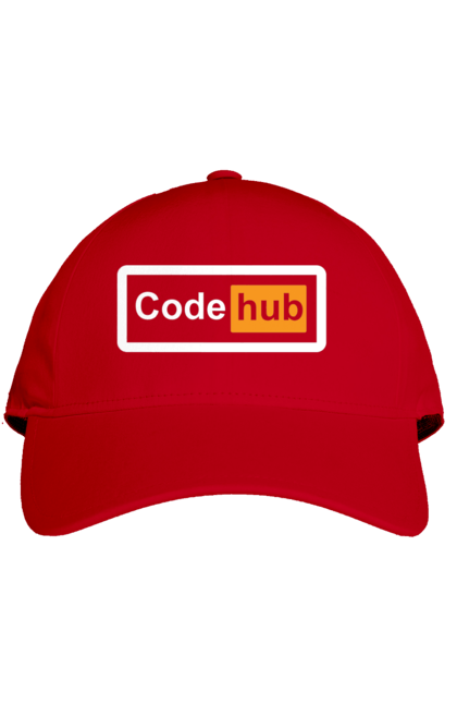 Кепка з принтом "Код хаб". Айті, айтішник, для айтішника, для програміста, код хаб, подарунок айтішнику, подарунок програмісту, програміст, розробник. 2070702