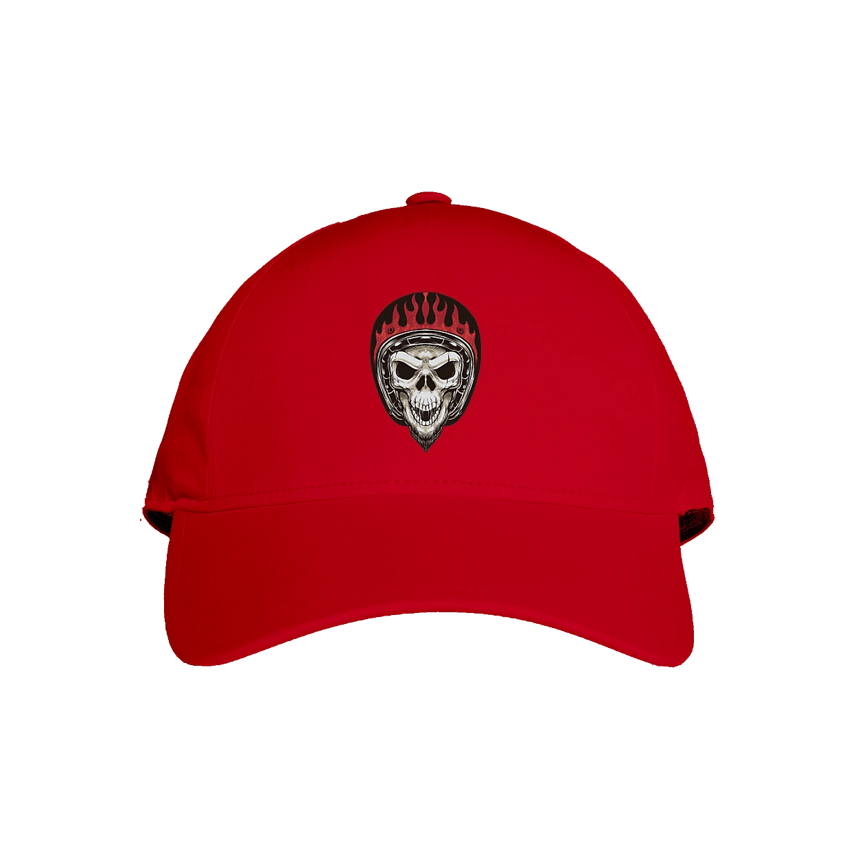 Skull in a motorcycle helmet