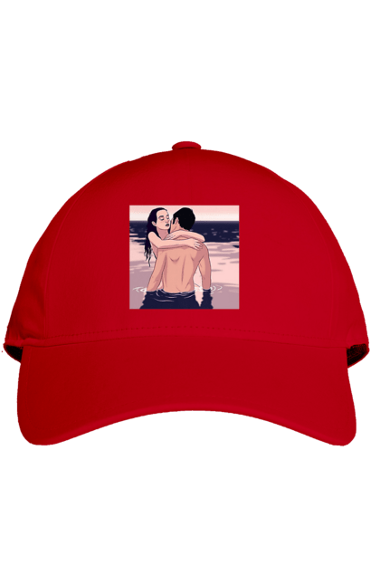 Кепка з принтом "Парочка Обнімається В Річці". Голо, кохання, пара. 2070702
