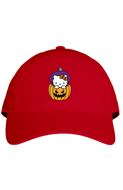 Кепка з принтом "Хелло Кітті Хелловін". Halloween, hello kitty, witch, бренд, відьма, кіт, кошеня, персонаж, хелло кітті, хелловін. 2070702