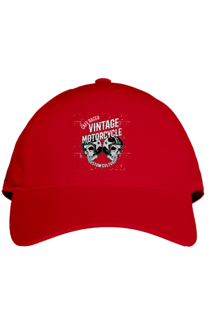 Кепка з принтом "мото вантажу". Вінтаж, мото, череп, шолом. 2070702