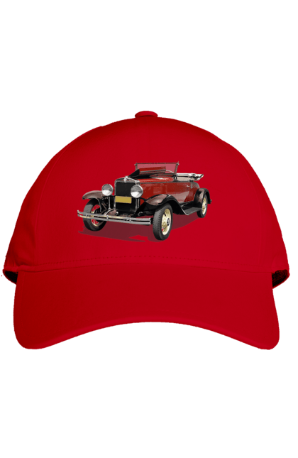 Кепка з принтом "Авто.4". Авто, професійне фото, ретро авто, фото, червона гамма барв. 2070702