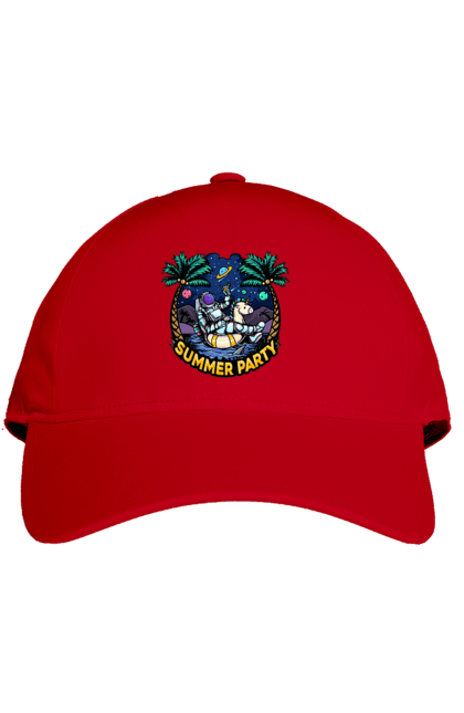 Кепка з принтом "Літній Паті З Космонавтом". Космонавт, космос, літо. 2070702