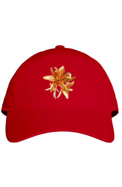 Кепка з принтом "Оранжева лілія". Квітка, краса, лілія, оранжевий, помаранчевий, природа, сонячний. 2070702