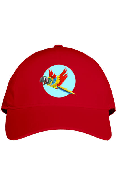 Кепка з принтом "Папуга". Барвистий папуга, какаду, кольоровий папуга, папуга, що летить. 2070702