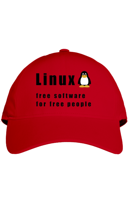 Кепка з принтом "Linux Вільний Для Вільних". Linux, адміністратор, айті, айтішник, безкоштовна, безкоштовно, вільна, доступність, незалежність, операційна система, ос, пінгвін, програміст, програмне забезпечення, свобода, сервер, сисадмін, система, системний адміністратор, софт, текст, чорний. 2070702