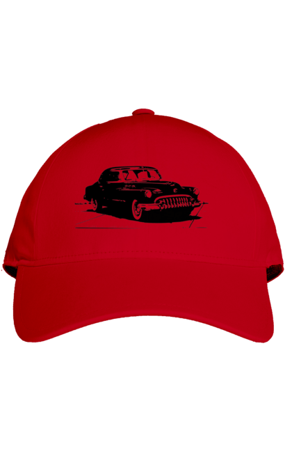 Кепка з принтом "Авто.6". Авто, графіка, малюнок, ретро авто, чорно-білий. 2070702