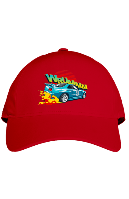 Кепка с принтом Авто. Auto, drift, into the fire, money, speed, sport, sports cars, streets. 2070702