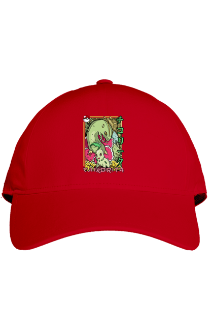 Cap with prints Pokemon Chikorita. Anime, chikorita, games, nintendo, pokemon, pokemon go. 2070702