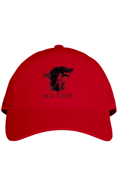 Cap with prints Game of Thrones Arya. Arya, game, got, not today, stark, starks, thrones, tv show, wolf, wolves. 2070702