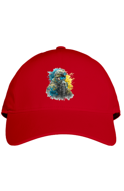 Кепка з принтом "Снайпер ЗСУ". Армія, зсу, прапор україни, символи україни, снайпер, солдат, україна. 2070702