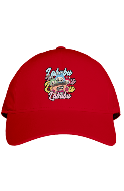 Кепка з принтом "Лабубу". Іграшка лабубу, лабубу, лабубу кока кола, мерч лабубу, мила, рожева лабубу, смішна лабубу. 2070702